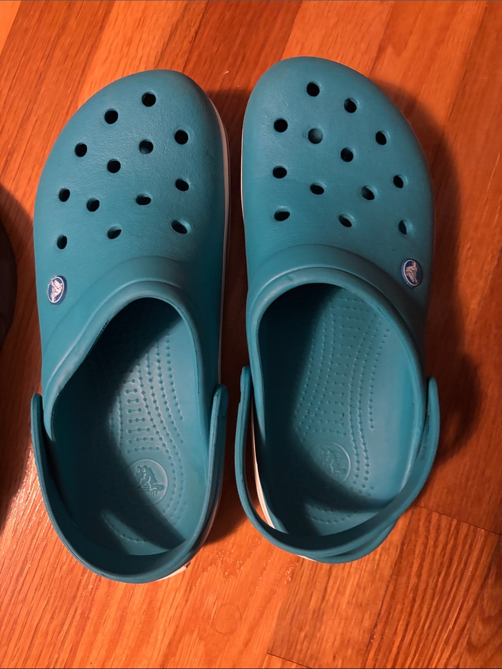 CROCS Teal Slip-On Clogs with Heel Strap